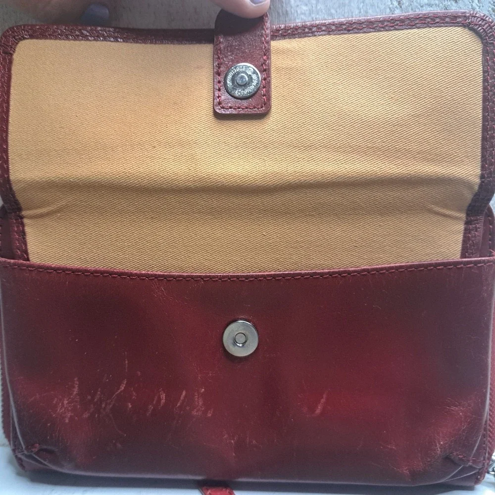 Vintage Revival Dark Academia Original‎ HOBO Leather Crossbody Oxblood Clutch